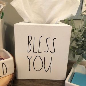 Hand painted BLESS YOU Tissue Box Cover
